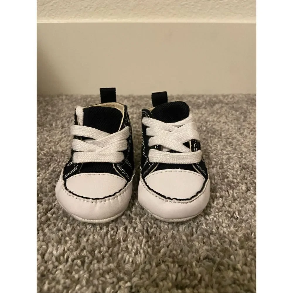 Baby Converse Black Crib Shoe size 1